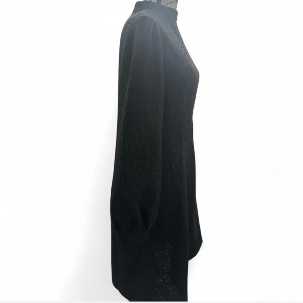 Lantern Sleeve, Mock Neck Tweed Dress in Black. NWOT - Picture 4 of 4